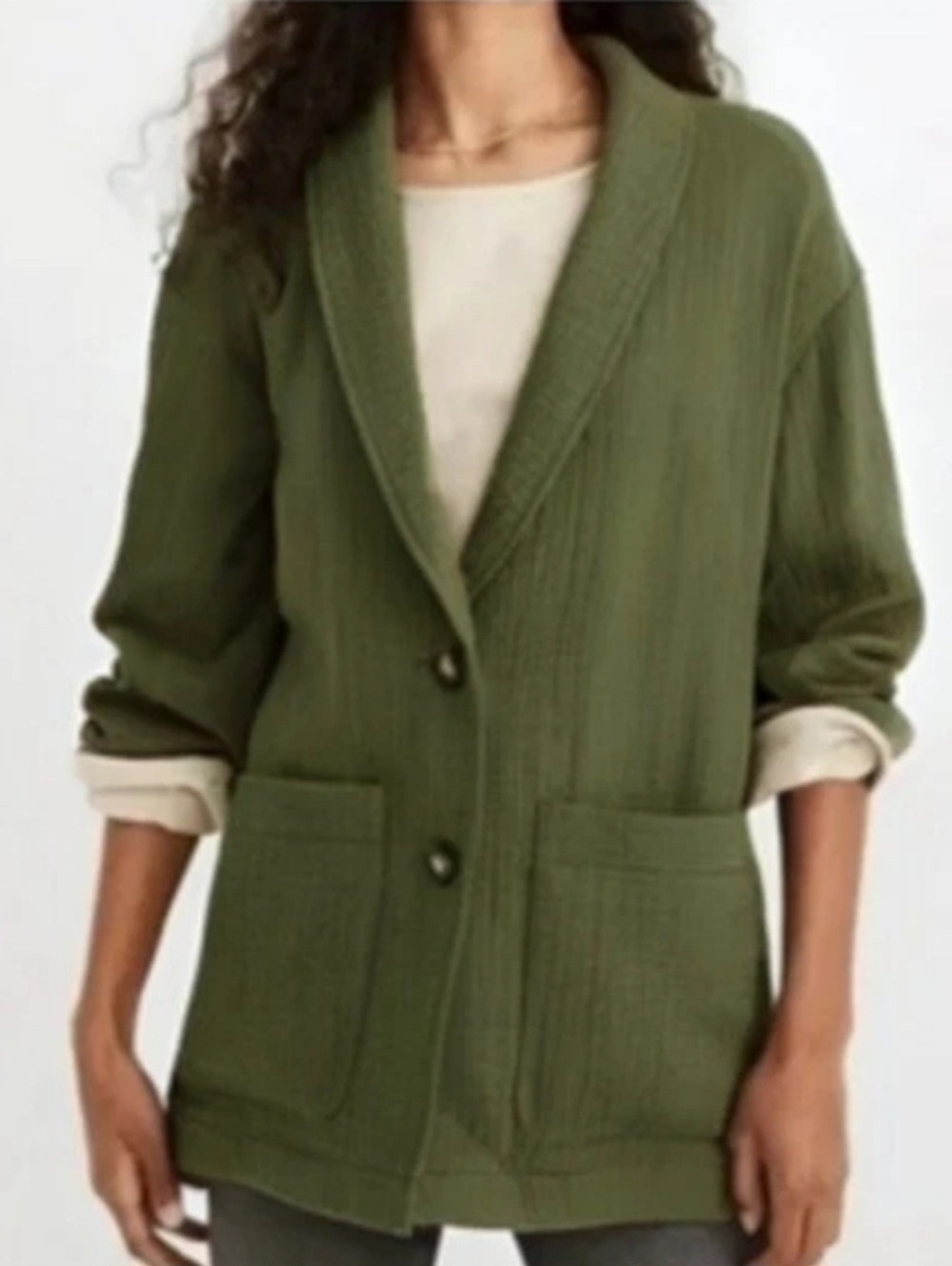 Madewell Lightspun Dorset Blazer in Green. Size L